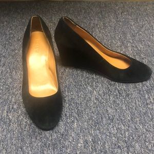 Jcrew suede wedged shoes